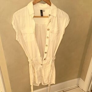 KUTCream Button-Down Shirt with Belt, XS